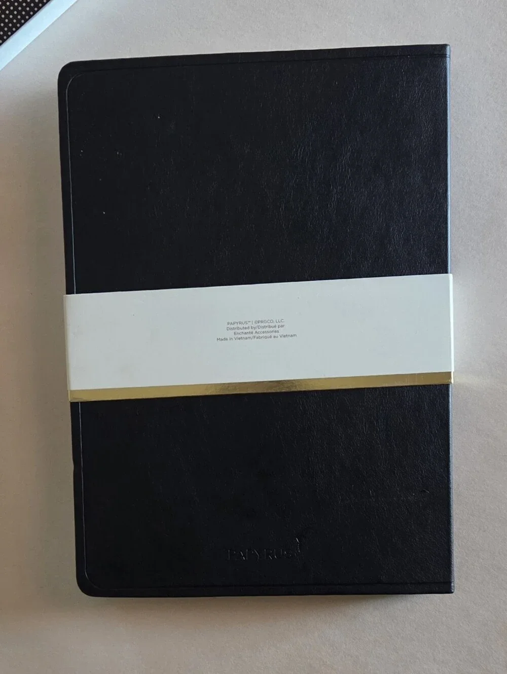 Papyrus Softcover Black Journal Notebook With Ivory Lined Pages